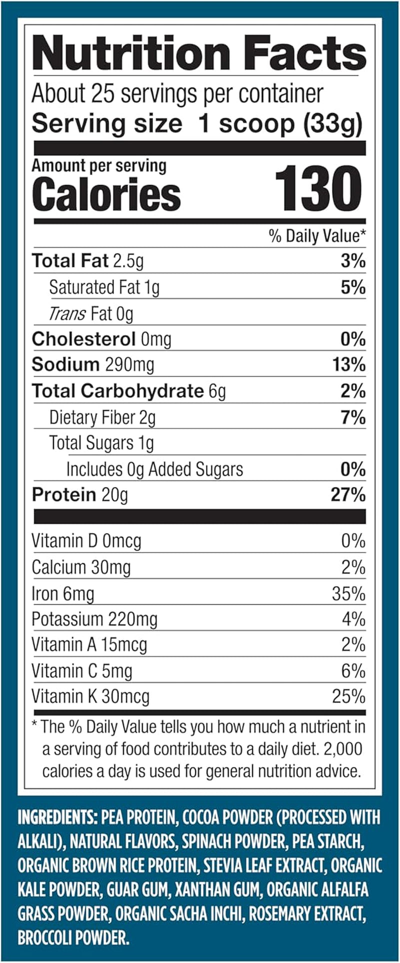 Premium Protein + Supergreens, Chocolate – 20G n Protein, Dairy & Gluten Free, 28.8 Oz (25 Servings)