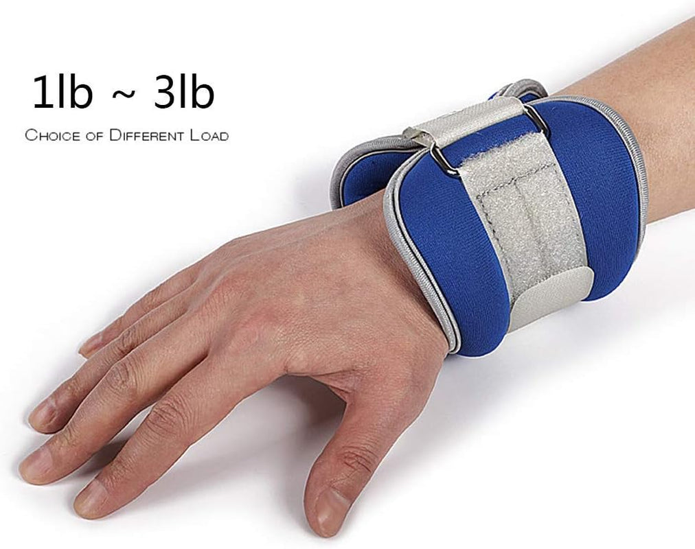 Wrist Weights Walking Hand Weights Arm Leg Weights for Men & Women - Fitness, Exercise, Walking, Jogging, Gymnastics, Aerobics, Gym, Physical Therapy (Blue-1Lbs(Each) X 2)
