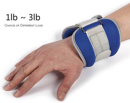 Wrist Weights Walking Hand Weights Arm Leg Weights for Men & Women - Fitness, Exercise, Walking, Jogging, Gymnastics, Aerobics, Gym, Physical Therapy (Blue-1Lbs(Each) X 2)