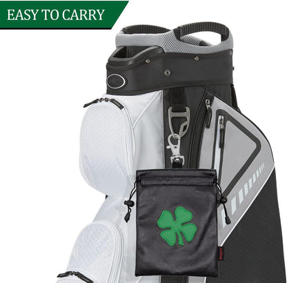Golf Valuables Pouch,Golf Bag Pouch with Drawstrings Leather Tee Pouchs Bag for Men Women
