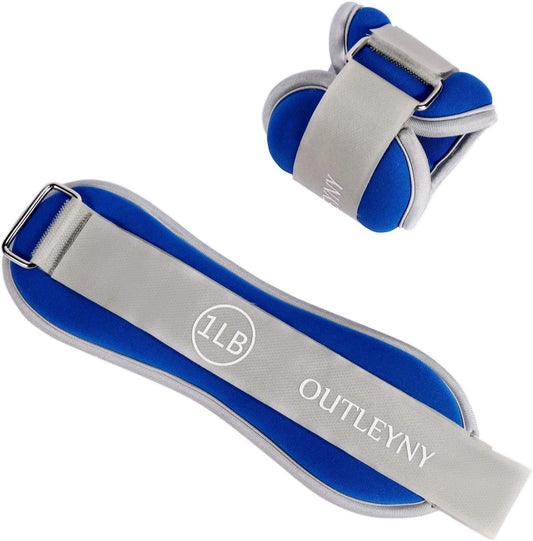 Wrist Weights Walking Hand Weights Arm Leg Weights for Men & Women - Fitness, Exercise, Walking, Jogging, Gymnastics, Aerobics, Gym, Physical Therapy (Blue-1Lbs(Each) X 2)