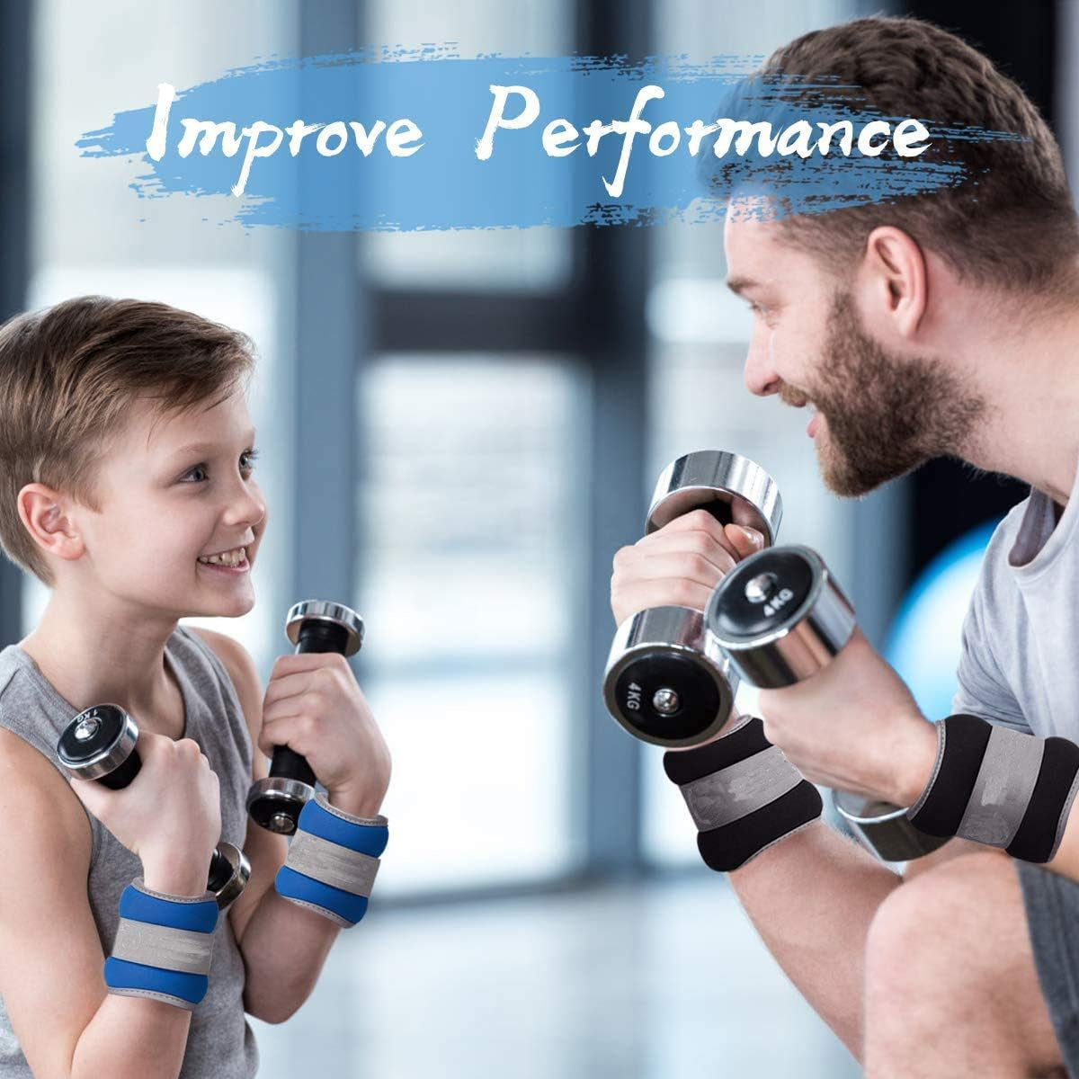 Wrist Weights Walking Hand Weights Arm Leg Weights for Men & Women - Fitness, Exercise, Walking, Jogging, Gymnastics, Aerobics, Gym, Physical Therapy (Blue-1Lbs(Each) X 2)